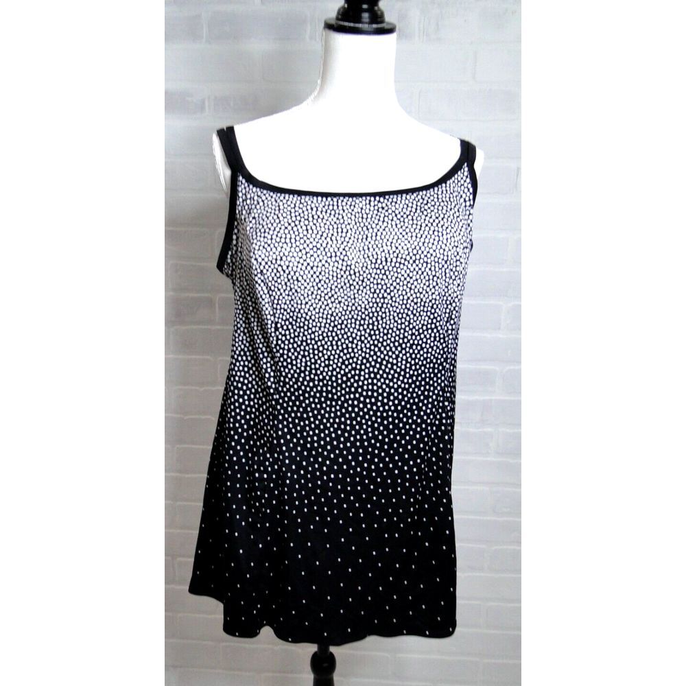 Inches Away black one piece‎ swimsuit with Small Colored Dots Size 20W